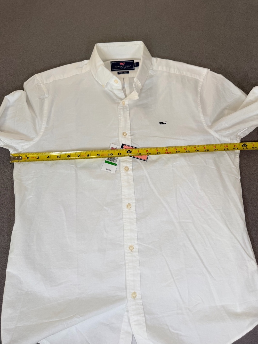 Vineyard Vines White Oxford Men's Button-Down Shirt/ Classic/ Whale Logo- Large - Picture 8 of 10